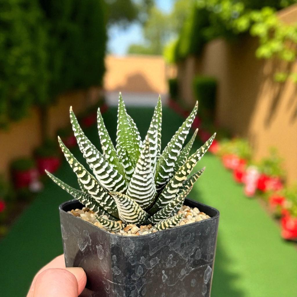 Zebra Succulent Plant: Live Potted Indoor Cactus, Easy Care