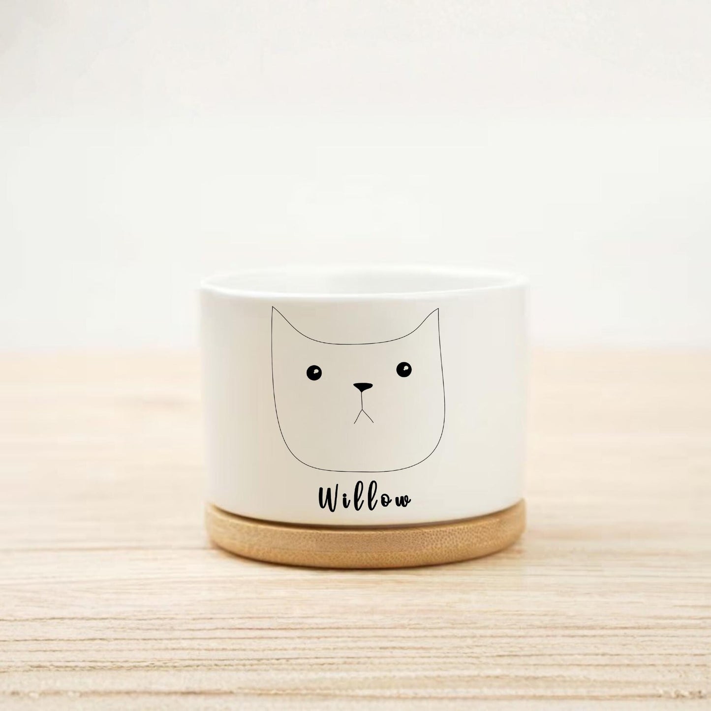 Secondary Angle of Pet Memorial Planter, Personalized Cat Memory Pot for Cat Lover, Kitty Tribute Gift for Pet Owner, Feline Remembrance Decor,Loss of Cat Gift, highlighting its decor planter look and listing presentation