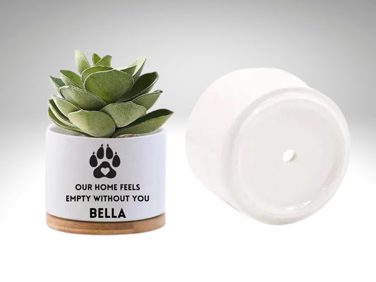 Alternate angle — Personalized Pet Memorial Planter | Cacti Nest
