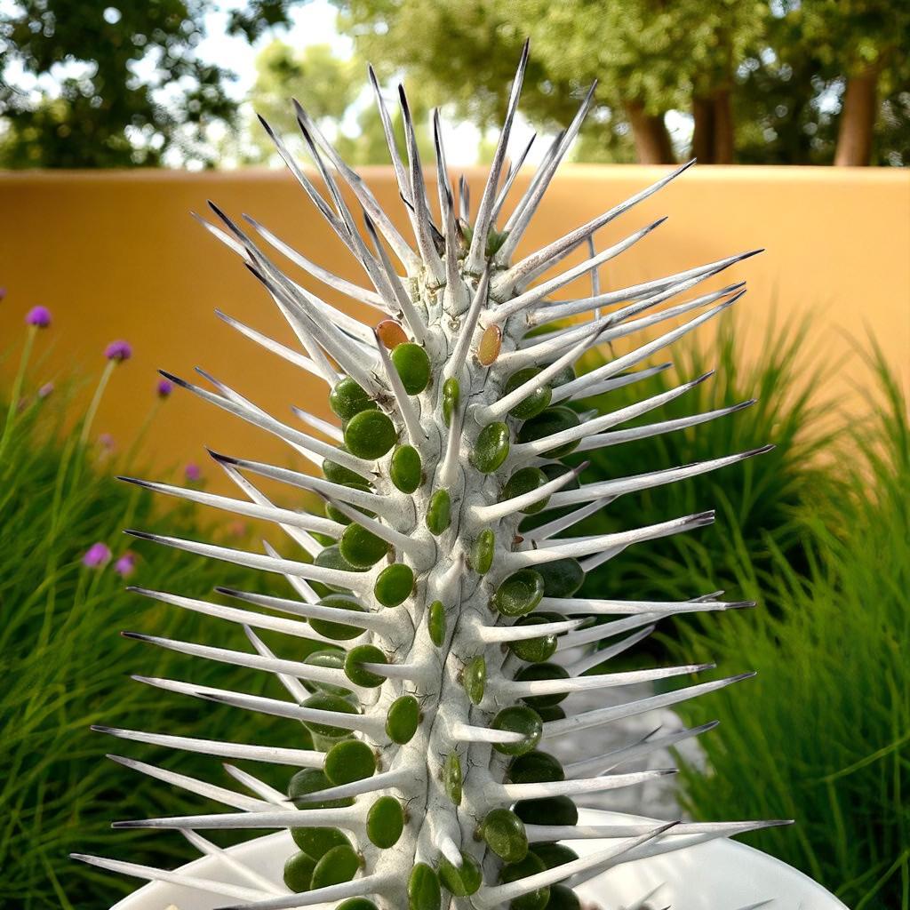 Alt Tag: tall succulent plant for indoors with upright spiky stems, unique statement houseplant, easy-care live succulent