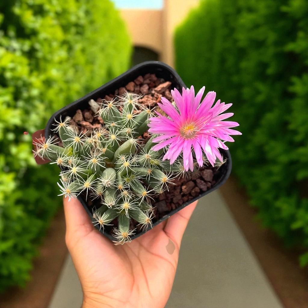 Mini Crown Succulent: Spiky Live Indoor Plant, Easy Care Desk Decor