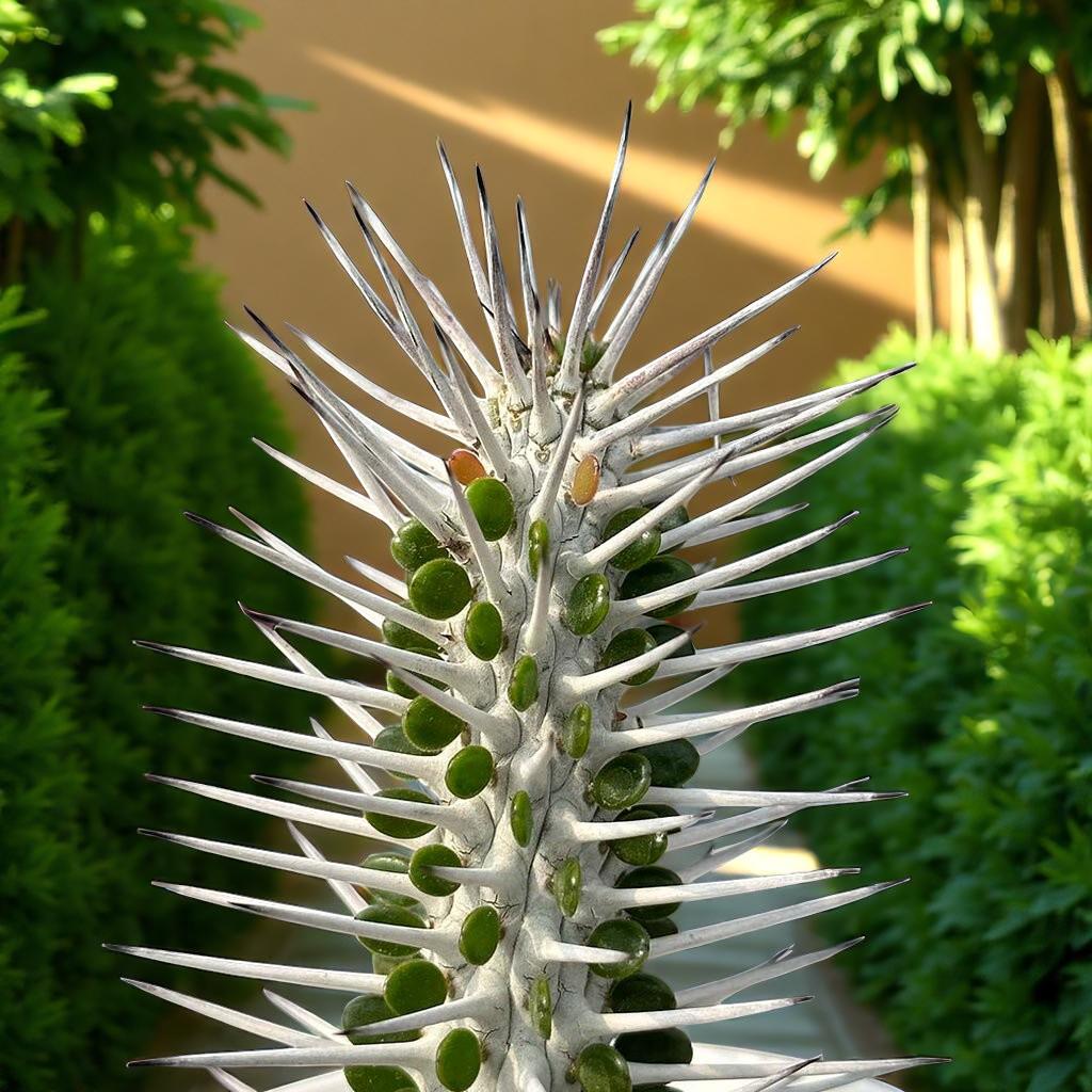 tall succulent plant for indoors, unique vertical statement succulent with spiky stems and green leaves, easy-care houseplant