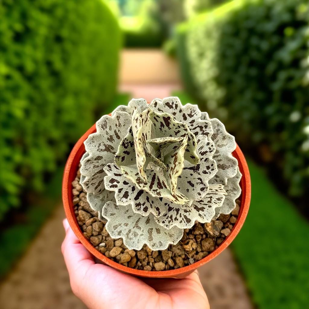 Silver Leaf Succulent: Mini Potted Houseplant, Easy Care Desert Decor