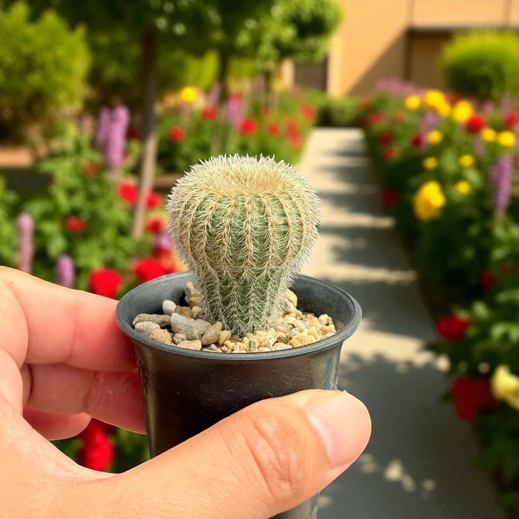 Curved Spine Cactus: Live Potted Succulent - Home Decor Gift