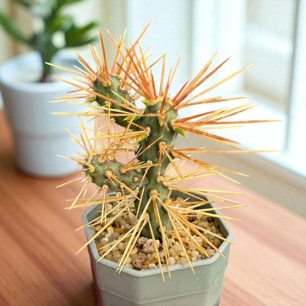 Close-Up Detail of Live Spiny Cactus Indoor Plant, Easy Care Desert Succulent, Small Potted Cactus for Home Decor, Unique Houseplant Gift, highlighting its cactus look and listing presentation