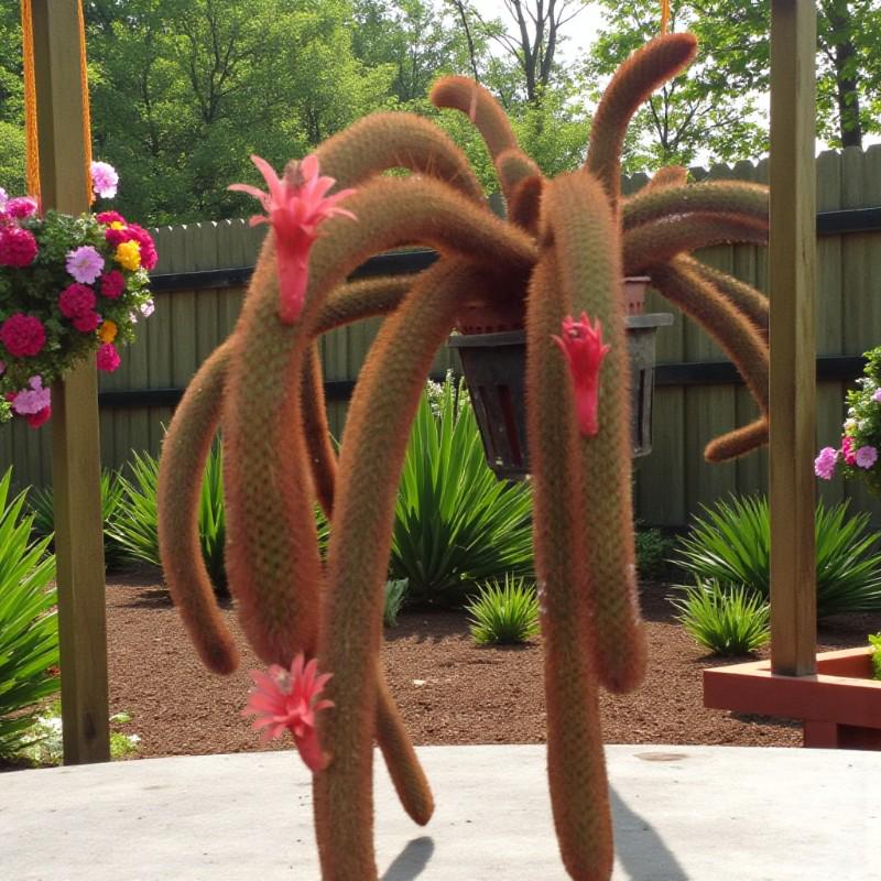 Red Squirrel Tail Cactus: Trailing Succulent - Unique Hanging Plant