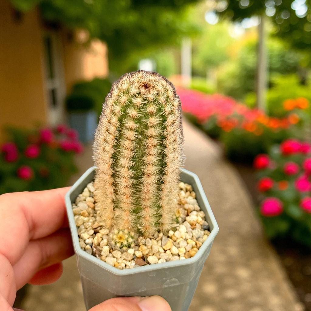 Mini Button Cactus: Easy Care Potted Succulent - Unique Houseplant Gift