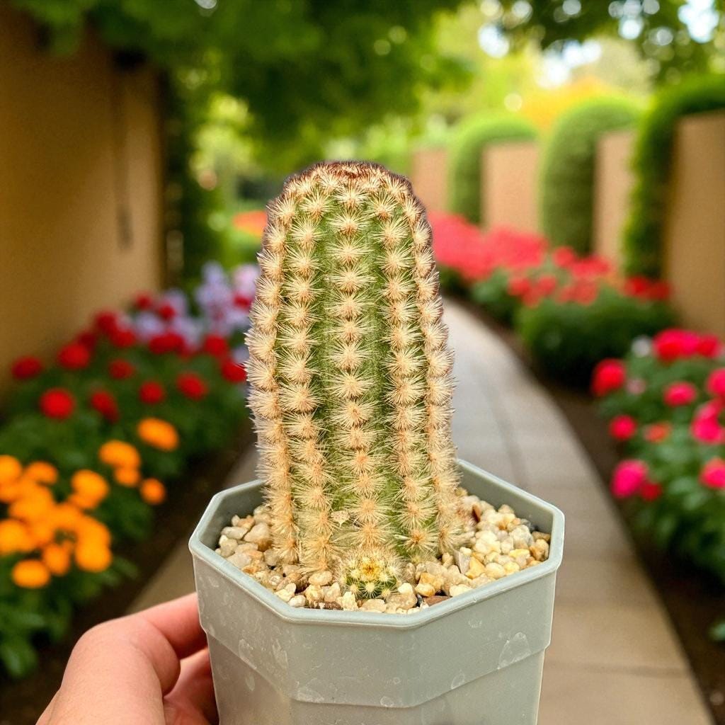 Mini Button Cactus: Easy Care Potted Succulent - Unique Houseplant Gift