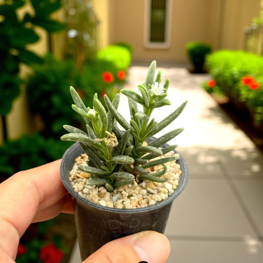 Mini Leafy Cactus: Unique Potted Succulent - Easy Care Houseplant