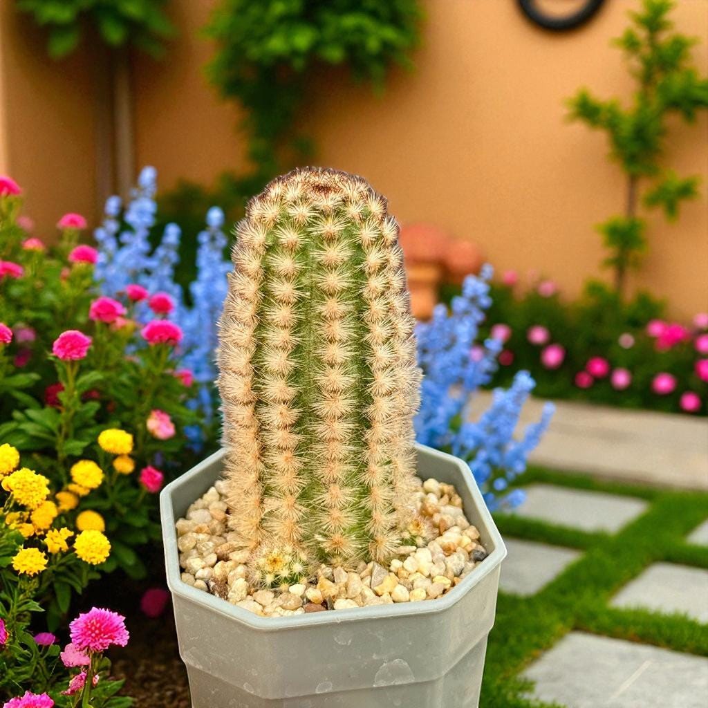 Mini Button Cactus: Easy Care Potted Succulent - Unique Houseplant Gift