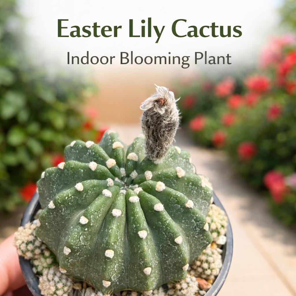 Main product photo of Easter Lily Cactus Indoor Plant, Blooming Succulent, Easy Care Houseplant, Small Potted Cactus Gift, Desk Decor, Live Desert Plant, showing the primary view of the listing