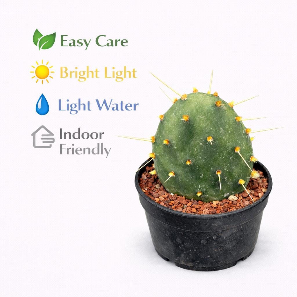 Side view — Watermelon Paddle Cactus Live Plant | Cacti Nest