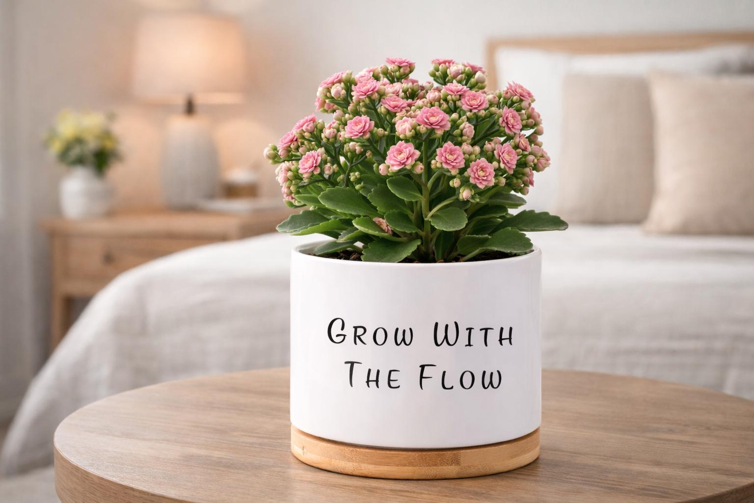 Close-Up Detail of Personalized Succulent Planter Gift, Custom Quote Plant Pot, Motivational Desk Decor, Employee Appreciation Present, Office Keepsake, highlighting its succulent look and listing presentation