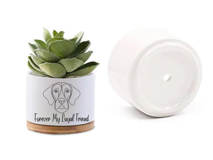 Packaging View of Dog Memorial Planter, Pet Loss Sympathy Gift, Forever My Loyal Friend Pot, Puppy Remembrance Plant Holder,Pet Tribute Decor for Animal Lover, highlighting its decor planter look and listing presentation