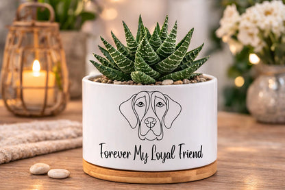 Main product photo of Dog Memorial Planter, Pet Loss Sympathy Gift, Forever My Loyal Friend Pot, Puppy Remembrance Plant Holder,Pet Tribute Decor for Animal Lover, showing the primary view of the listing