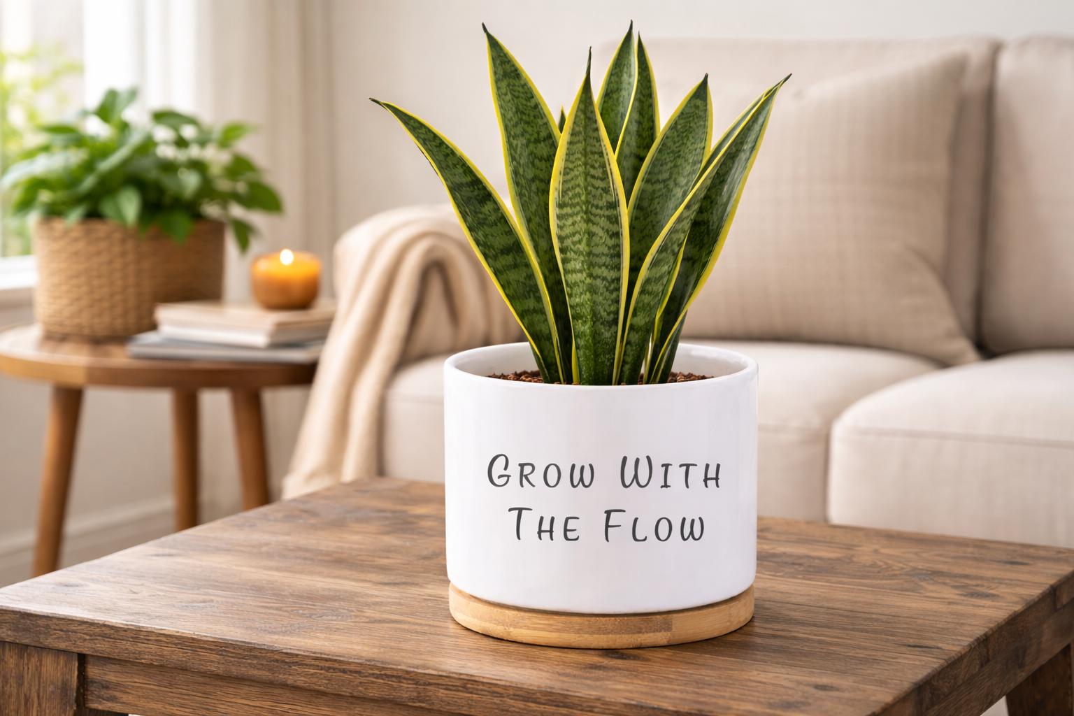 Scale Reference View of Personalized Succulent Planter Gift, Custom Quote Plant Pot, Motivational Desk Decor, Employee Appreciation Present, Office Keepsake, highlighting its succulent look and listing presentation