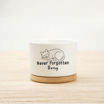 Secondary angle — Personalized Cat Memorial Planter | Cacti Nest