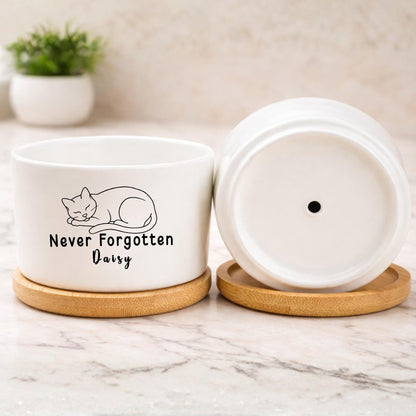 Detail view — Personalized Cat Memorial Planter | Cacti Nest
